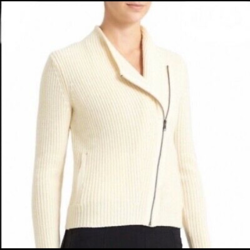 Athleta Stowe Moto Zip Merino Wool Sweater